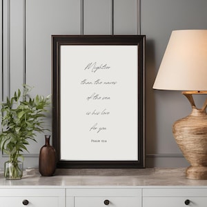 Psalm 93:4, Christian wall art, Bible verse digital wall art, Mightier than the waves of the sea, Psalm 93, Christian digital print