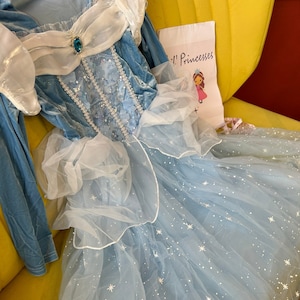 Princess Girls Cinderella Costume for Cinderella Cosplay, Princess Girls Dress for Cinderella Birthday Party and Cinderella Girls Dress up