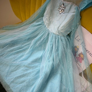 Princess Elsa Girls Dress up Costume Princess , Girls Dress Elsa Cosplay Fancy Dress for Elsa Birthday, Princess Elsa Dress up Cosplay Girls