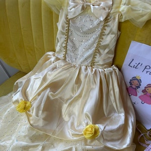 Girls Princess Belle Costume for Belle Cosplay, Princess Belle Girls Dress up Costume for Belle Birthday Party, Girls Princess Belle Costume