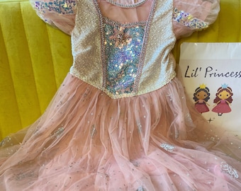 Déguisement princesse Elsa rose princesse Elsa fille robe Elsa fille cosplay robe pour fête d'anniversaire Elsa et déguisement filles Elsa