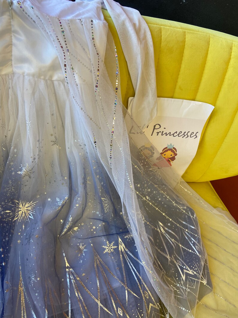 Princess Costume Elsa Girls Dress Princess Elsa Girls Cosplay Dresses for Elsa Cosplay Birthday Party and Elsa Girls Dress up image 7