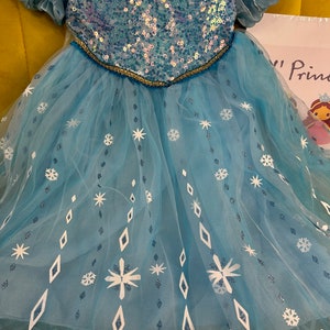 Déguisement princesse Elsa fille pour cosplay Elsa, fête d'anniversaire fille Elsa et déguisement fille Elsa, robe princesse fleur Elsa image 2