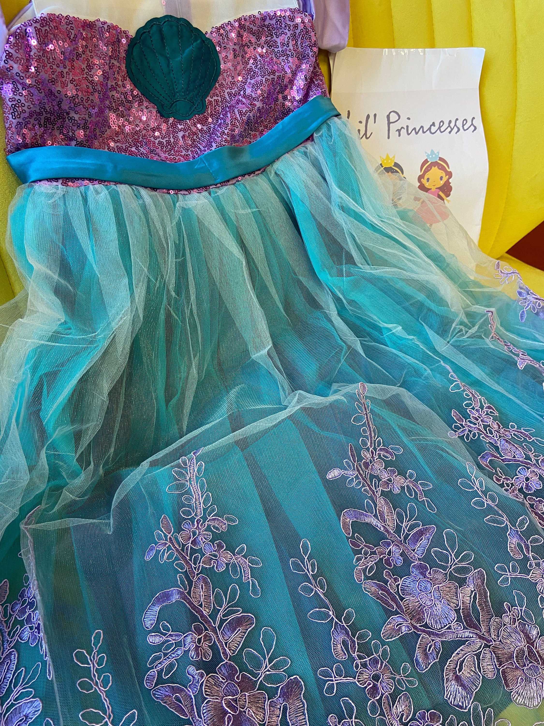 Princess Ariel Girls Costume Mermaid Girls Princess Dress Ariel Costume Girls Ariel Girls Cosplay for Ariel Birthday | Ariel Girls Dress up