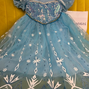 Déguisement princesse Elsa fille pour cosplay Elsa, fête d'anniversaire fille Elsa et déguisement fille Elsa, robe princesse fleur Elsa image 10