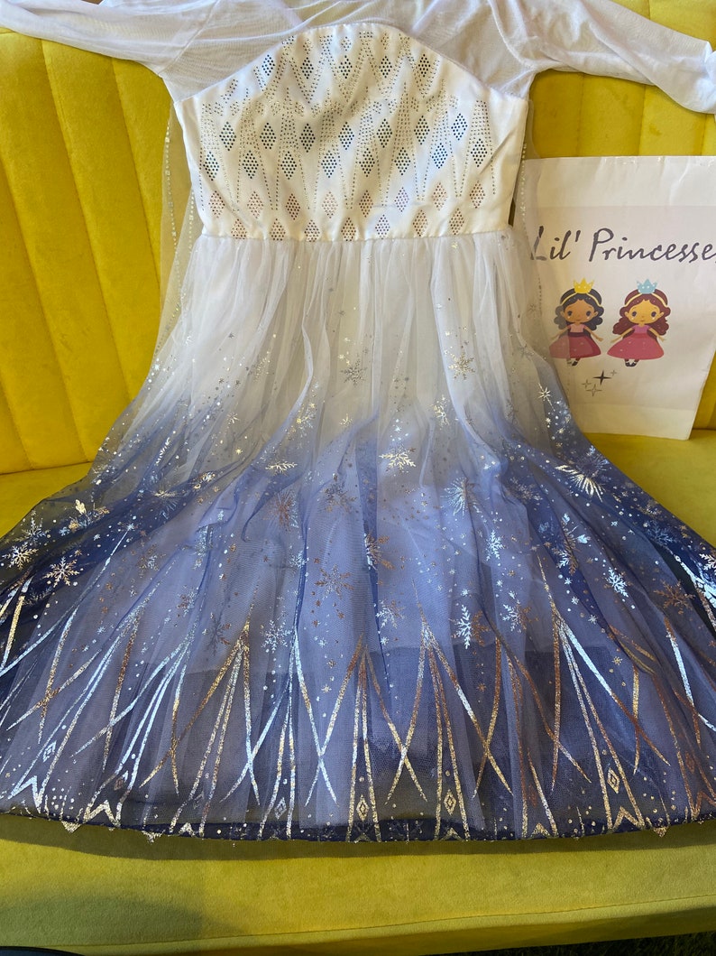 Princess Costume Elsa Girls Dress Princess Elsa Girls Cosplay Dresses for Elsa Cosplay Birthday Party and Elsa Girls Dress up image 10