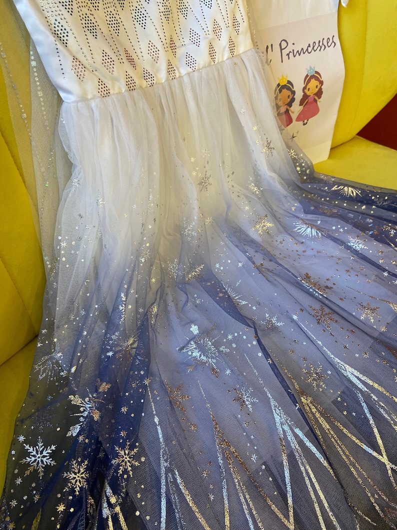 Princess Costume Elsa Girls Dress Princess Elsa Girls Cosplay Dresses for Elsa Cosplay Birthday Party and Elsa Girls Dress up image 1