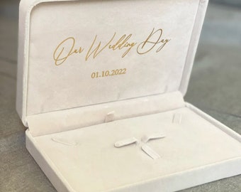 Benutzerdefinierte Hochzeit Ring Box, Ring-Zeremonie, Ring-Box, zwei Ringträger Box, Verlobung, Hochzeit Zeremonie Ring Box, Samt Ring Box, Verlobung