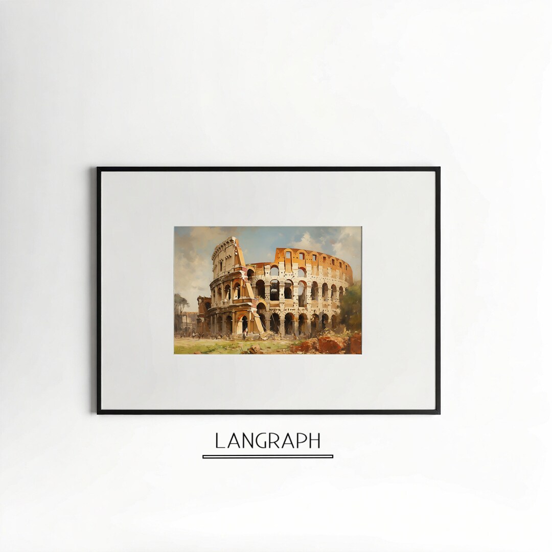 Vintage Cityscape Painting Rome Wall Art Europe City Downloadable Decor