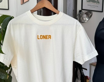 custom organic cotton unisex t-shirt with 100% wool felt lettering