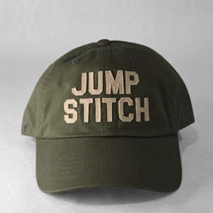 vintage cap with custom wool felt lettering