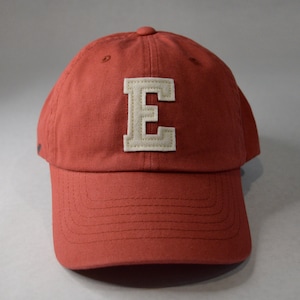 vintage cap with custom wool felt lettering