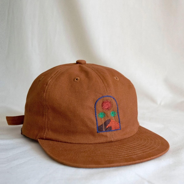 Chapeau de voyage en coton gratté avec broderie personnalisée