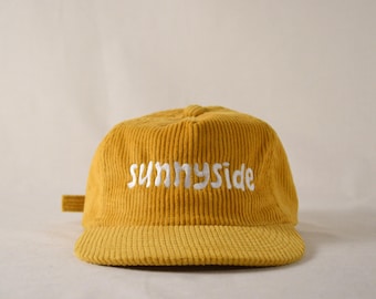 corduroy field trip hat with custom matte embroidery