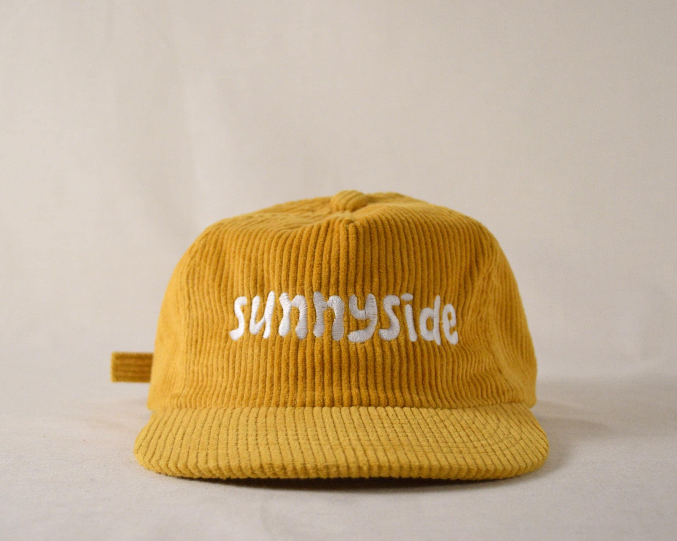Casquette Strapback Vintage Wieser Années 1990 - Velours Côtelé & Cuir - Neuf Sans Étiquette