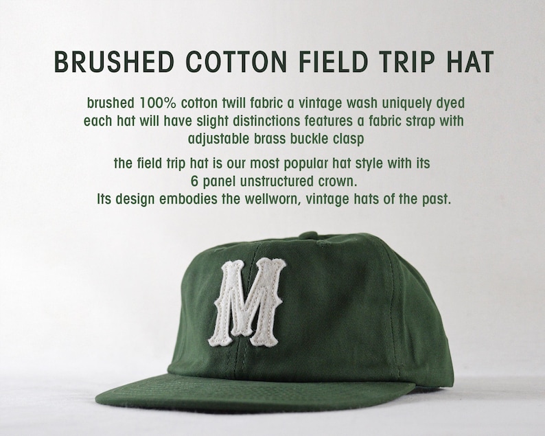 brushed cotton field trip hat with custom wool felt lettering image 12