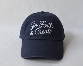 vintage cap with custom wool thread embroidery