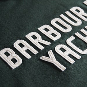 crewneck sweatshirt with custom wool felt lettering