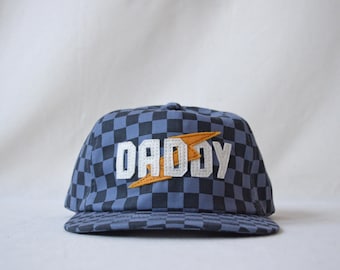 checkerboard field trip hat with custom wool felt lettering