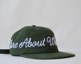 brushed cotton field trip hat with custom oversized puff embroidery