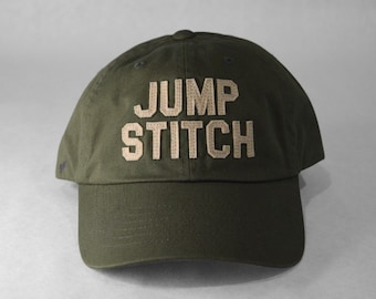vintage cap with custom wool felt lettering