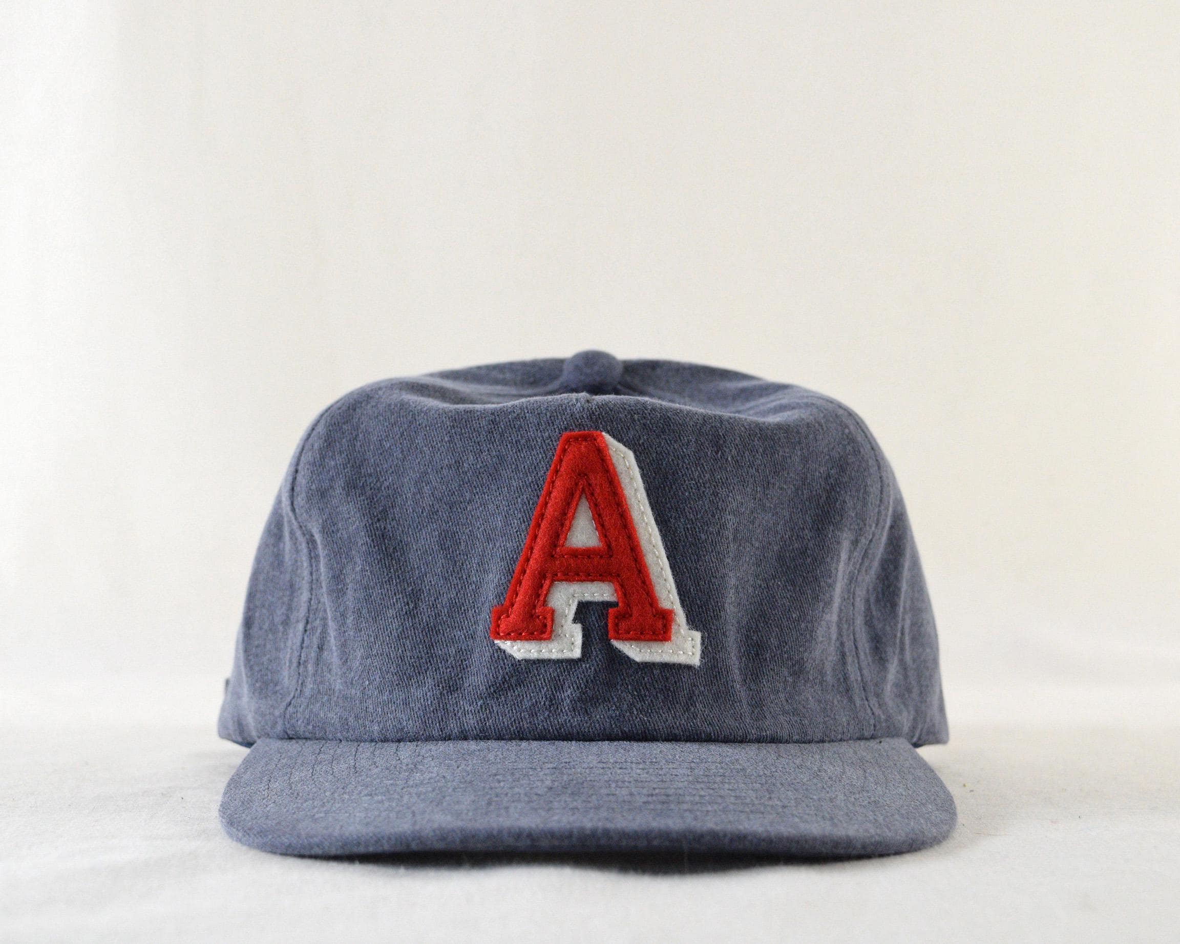 washed cotton field trip hat with custom wool felt lettering