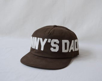 brushed field trip snapback hat with custom oversized wool felt lettering