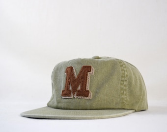 washed cotton field trip hat with custom wool felt lettering