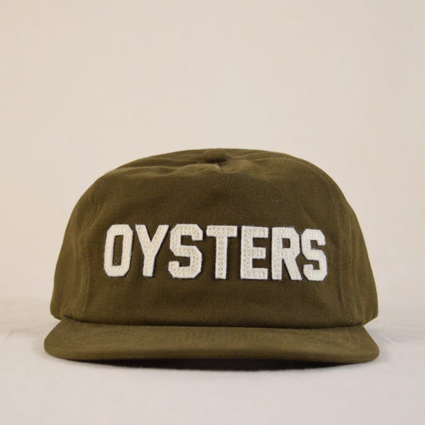 brushed field trip snapback hat with custom wool felt lettering