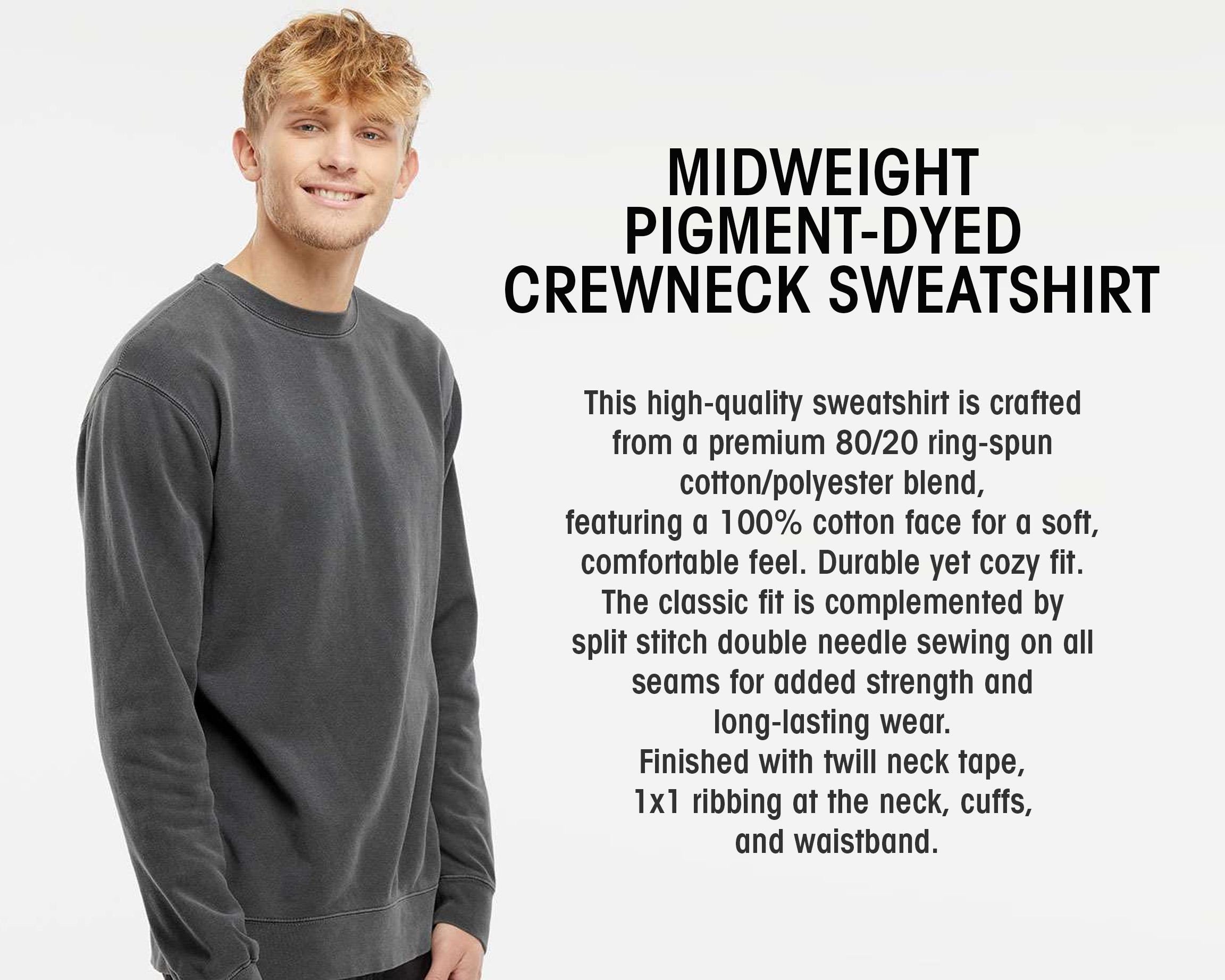 Midweight Pigment-dyed Sweatshirt With Custom Wool Felt Letters - Etsy