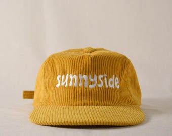 corduroy field trip hat with custom matte embroidery