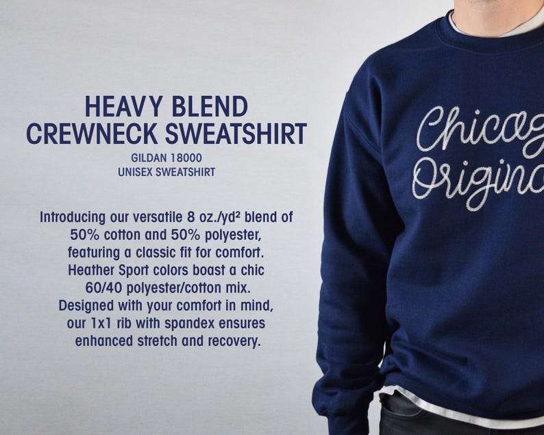 Sudadera de cuello redondo con bordado de cadeneta personalizado imagen 10