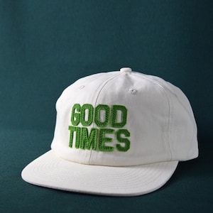 brushed cotton field trip hat with custom wool felt lettering