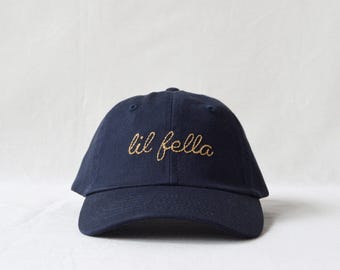 youth cotton twill cap with custom bean-stitch wool-thread embroidery