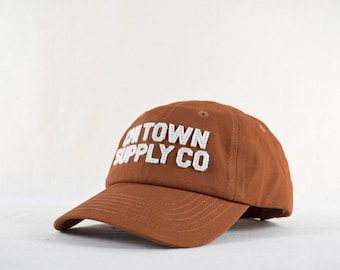 classic dad hat with custom wool felt lettering