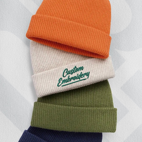 custom embroidered cashmere wool beanies