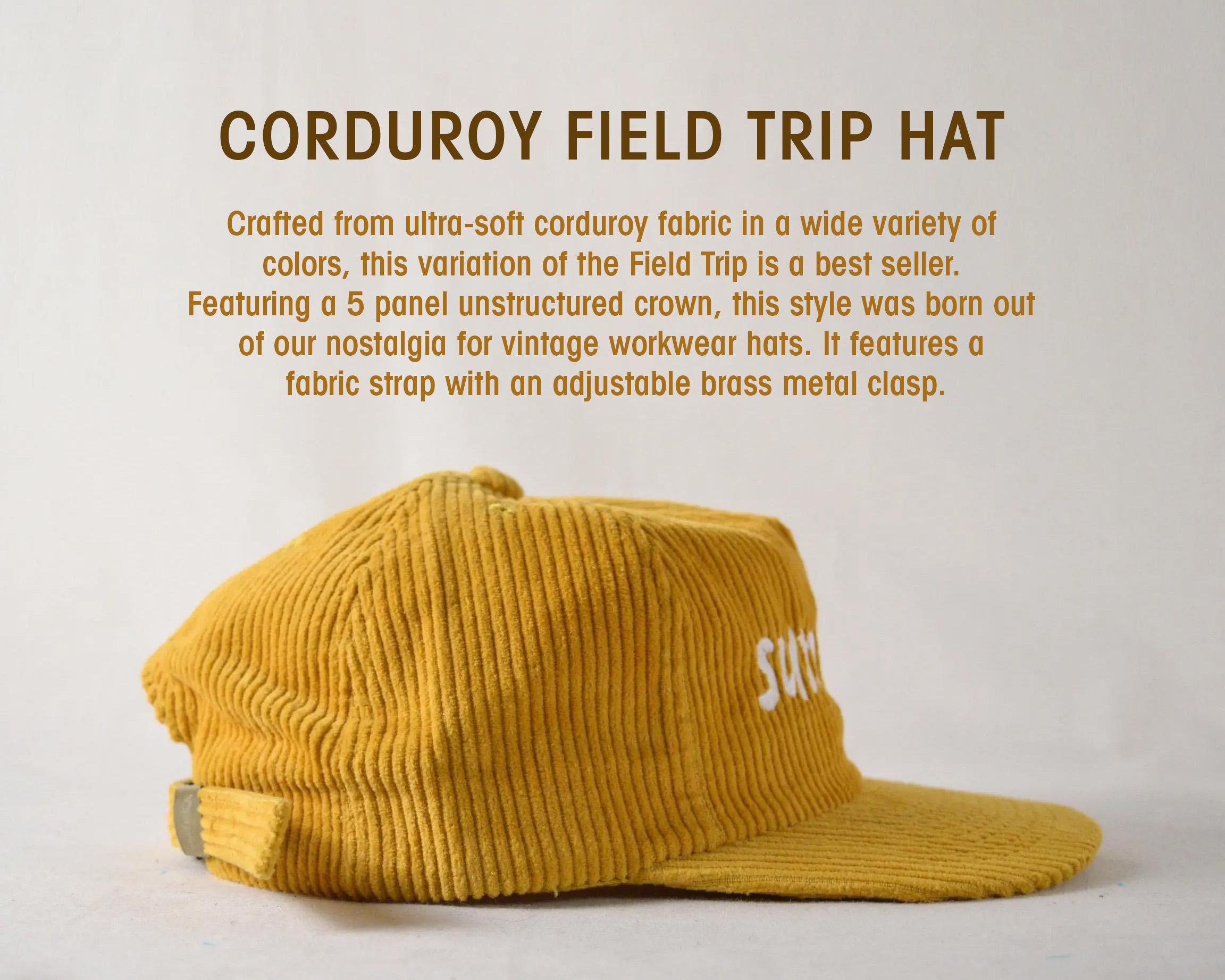 Corduroy Field Trip Hat With Custom Matte Embroidery - Etsy