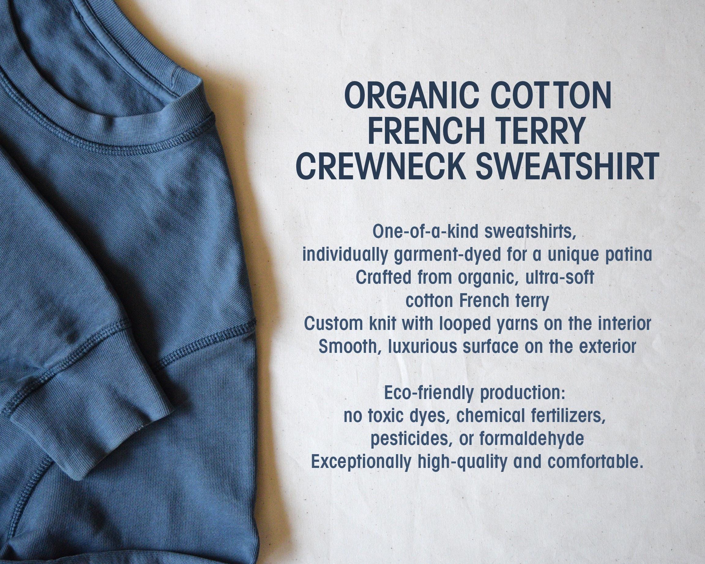Organic Cotton French Terry Crewneck Sweatshirt With Wool