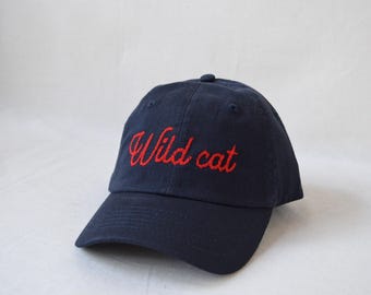 youth cotton twill cap with custom chainstitch embroidery