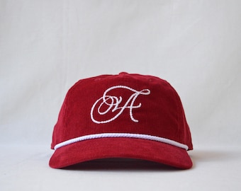 class cord rope cap with custom wool thread embroidery