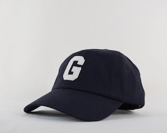 classic dad hat with custom wool felt lettering