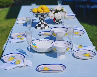 Handmade Ceramic Limoni Plate: Mediterranean Buongiorno Fruit Bowl