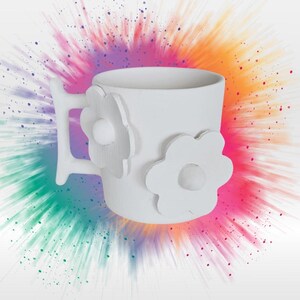 DIY Ceramic Flower Mug: Paint Your Own Pottery