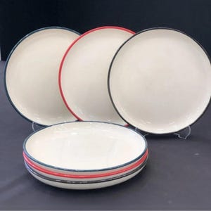 Elegant Black Edged Plate Set - 21 cm, 6 Piece - Dining & Entertaining