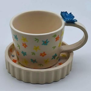 Butterfly Mug: Artisan Floral Ceramic Coffee Cup