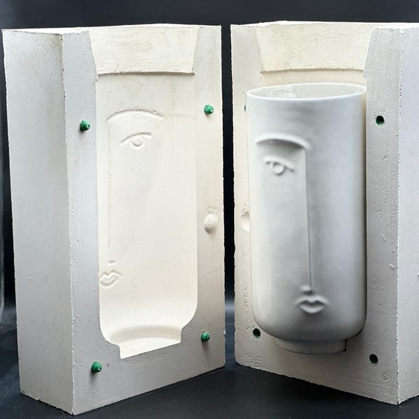 Plaster Mould Mold for Face Nordic Vase  For Slipcasting Slip casting mold