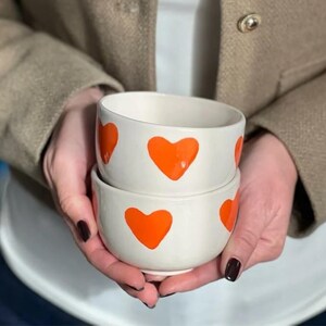 Customizable 2-Piece Heart Picture Bowl Set | Color Options Available
