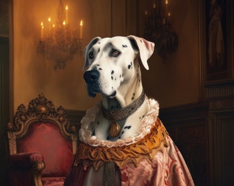 Affiche D'art Grand Danois - Portrait Drôle Et Excentrique, Impression Sur Papier, Cadeau Pour Propriétaire De Chien