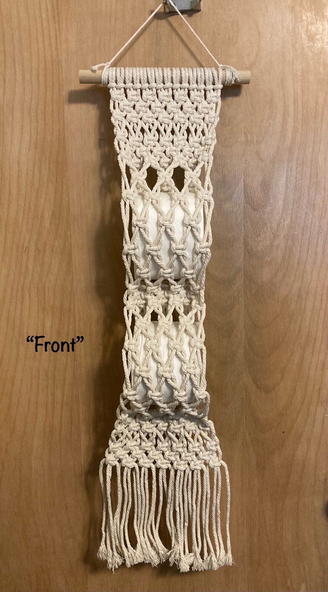 Macramé Toilet Paper Roll Holder Macramé Toilet Paper Boho Etsy