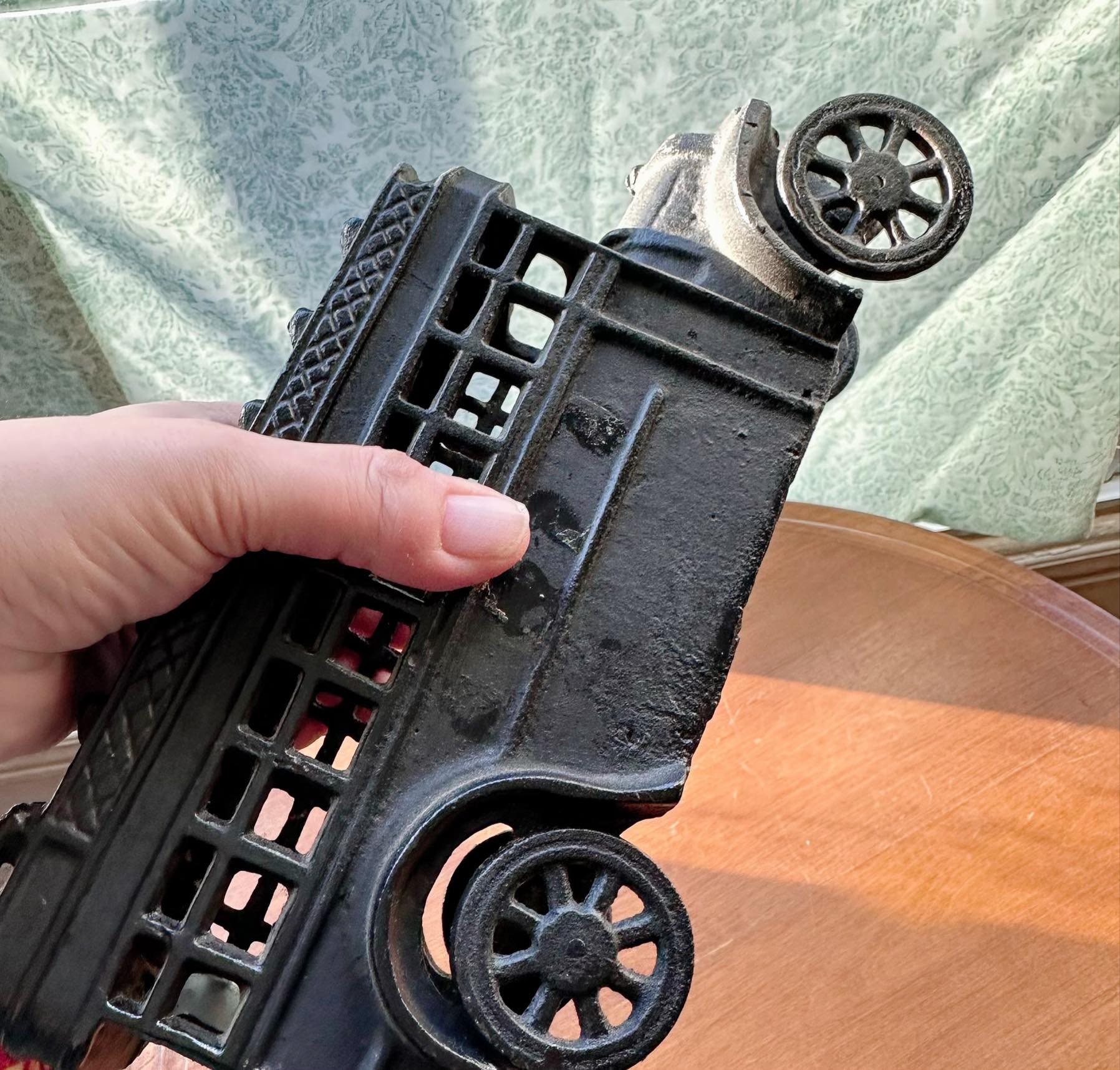 Vintage Cast Iron Double Decker Tour Bus With Moving Wheels Etsy